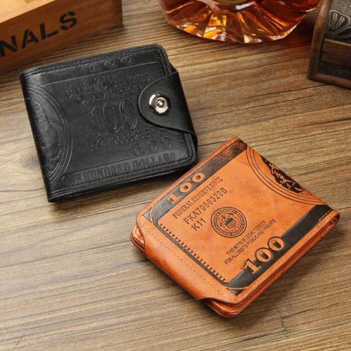 Модные мужские доллары кожаные кошельки доллар цена узор дизайнер повседневный держатель кредитной карты кошелек кошелек для мужчин кошелек