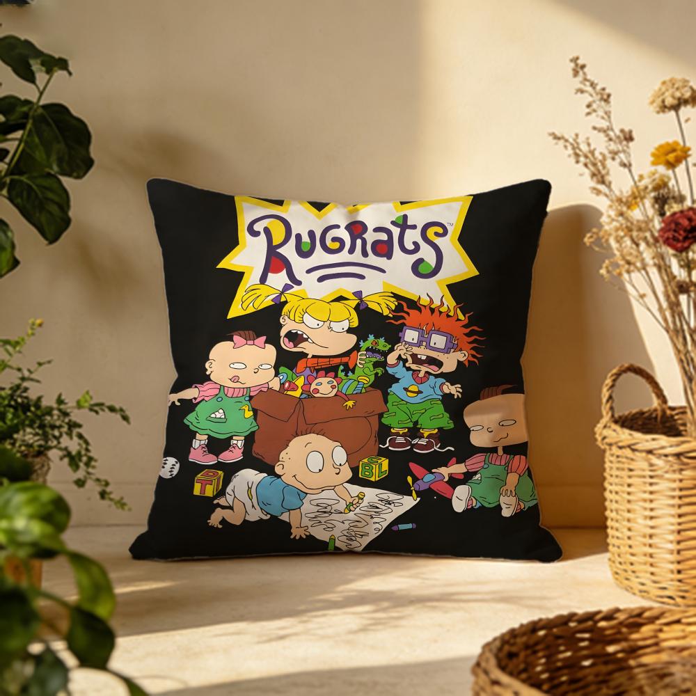Trendy RRugratses Cushion Cover Versatile DoubleSided Pillow Case Fit for Sofa Bed Car Daily Decor