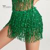 Belly Dance Skirt Sequin Tassel Waist Hip Scarf Exotic Style Tie Up Adjustable Thin Skirt Mesh Festivel Stage Performance Cosplay Mini Skirt Apron
