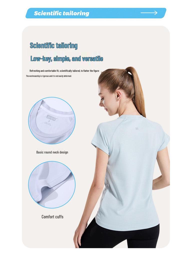 Быстросохнущая антибактериальная футболка с коротким рукавом для бега на открытом воздухе, йоги, фитнеса и повседневной носки