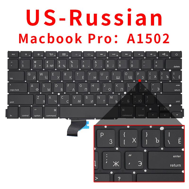 A1502 keyboard for Macbook Pro Retina 13.3 inches laptop ME864 ME865 ME866 keyboards Brand New 2013-2015