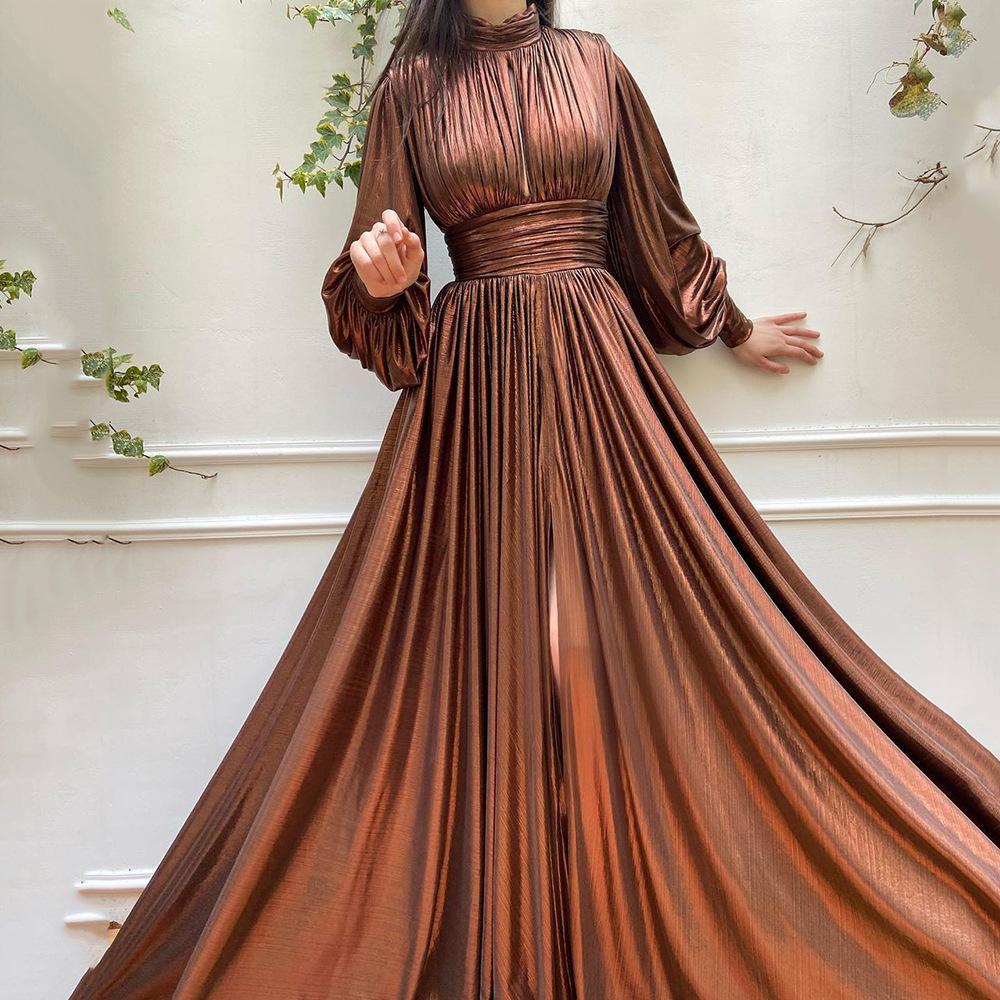 Новое весенне-летнее популярное цветом на талии висящее на шее маятник сексуальное авокадо-зеленое платье длинное платье