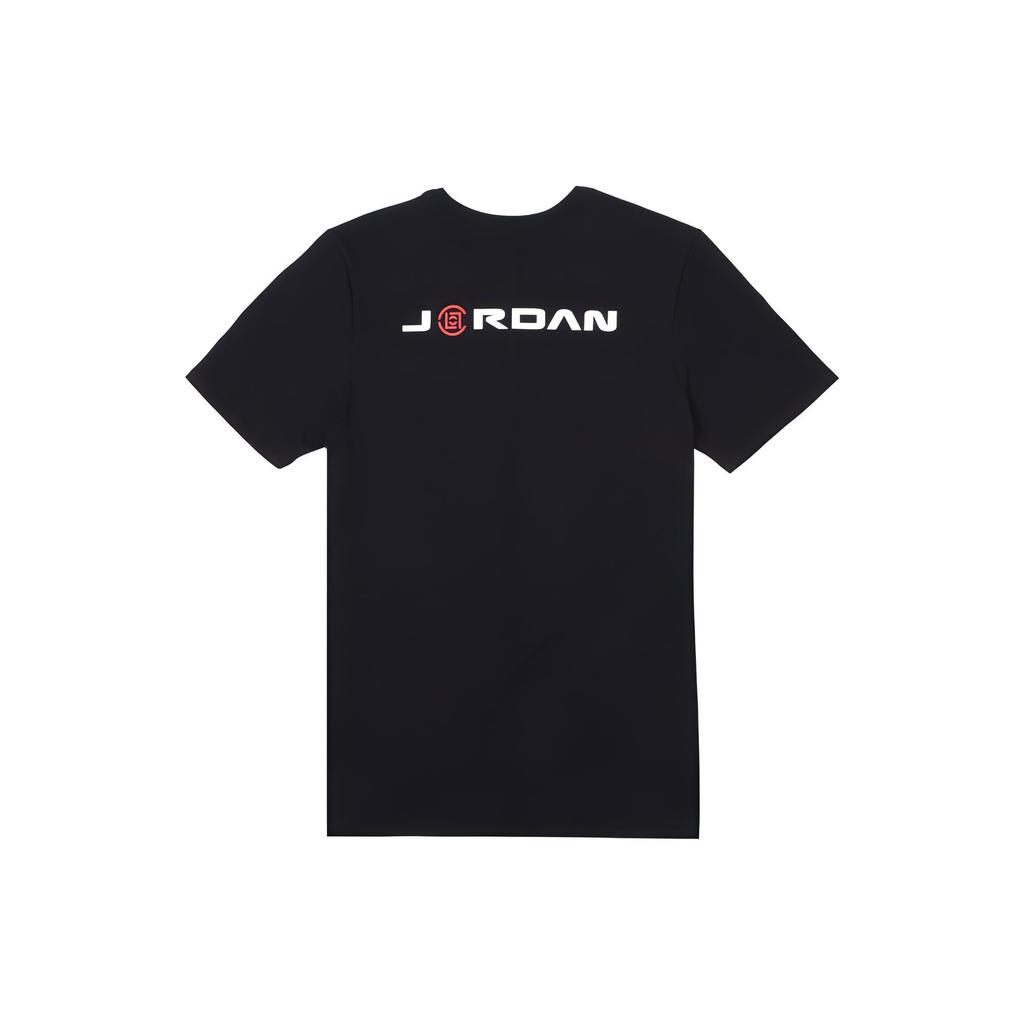 Air Jordan X Clot Collab Printed Round Neck Short Sleeve T-Shirt Men Tops Black AV6260-010