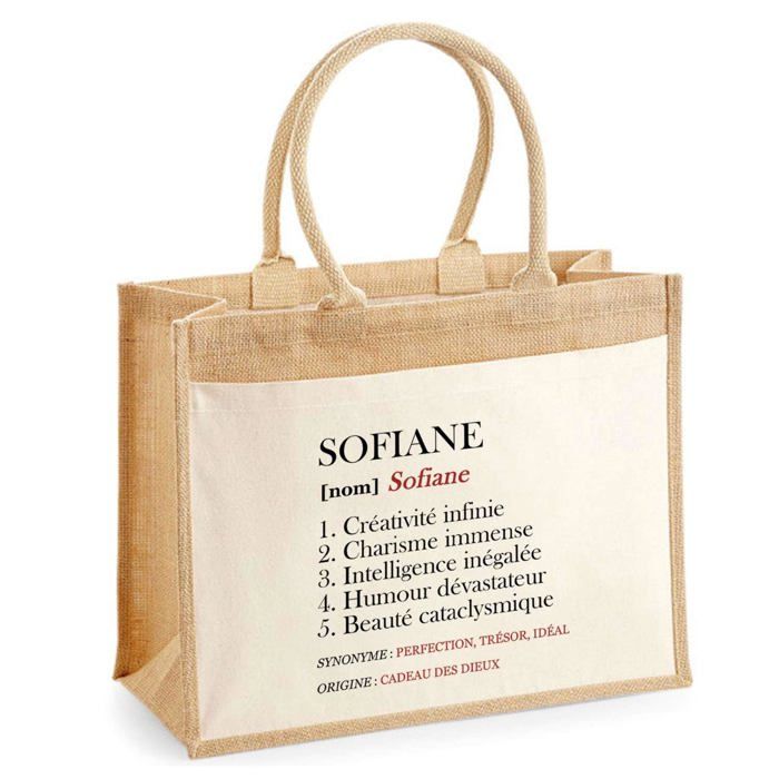 Sac de plage - PLANETEE - Jute avec poche Sofiane Définition - Coton - Beige - Grande contenance