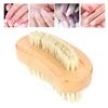 Natural Beech Bristle Double Sided Nail Brush Remove Dead Skin Cutin Nail Brush Manicure Tool