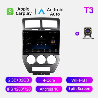Автомобильное радио Android Auto Carplay для Jeep Compass MK 2007-2010, мультимедийный проигрыватель, головное устройство, стерео, GPS-навигация, BT WIFI 2+32 ГБ