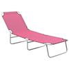 VidaXL Folding Chaise Lounge Patio Sunbed Outdoor Deck Chair Garden Sun Lounger Steel 310330
