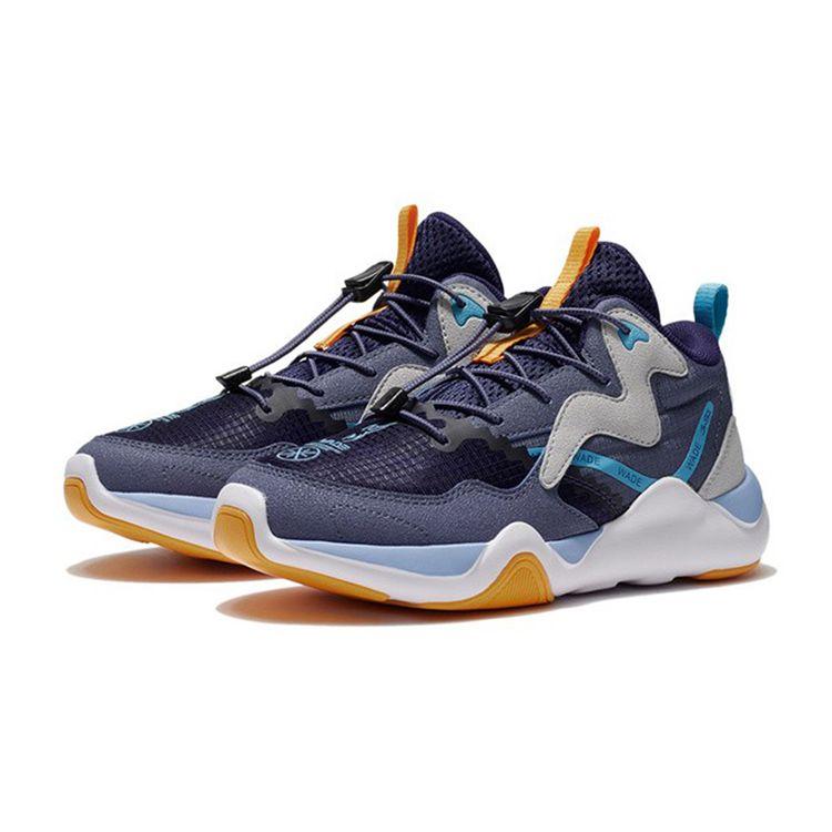 Li Ning Wade Sign 2 Удобные универсальные нескользящие амортизирующие прочные отскочивающие детские повседневные туфли Детские повседневные туфли звездно-синего цвета YKCS002-5