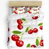 Summer Fruit Strawberry Leaf Repeat 3pcs Bedding Set For Bedroom Double Bed Home Textile Duvet Cover Quilt Cover Pillowcase