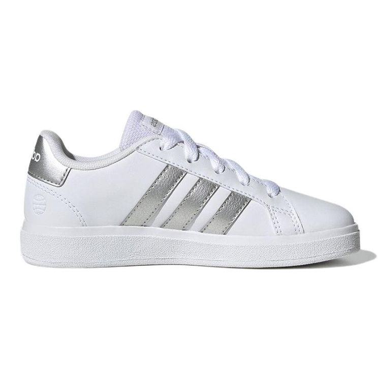 Adidas Grand Court 2.0 Big Kid White Matte Silver Kids Sneakers Cloud-White GW6506
