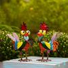 Colorful Rooster Landscape Gardening Ornament Fashionable Desktop Decoration For Courtyard Patios