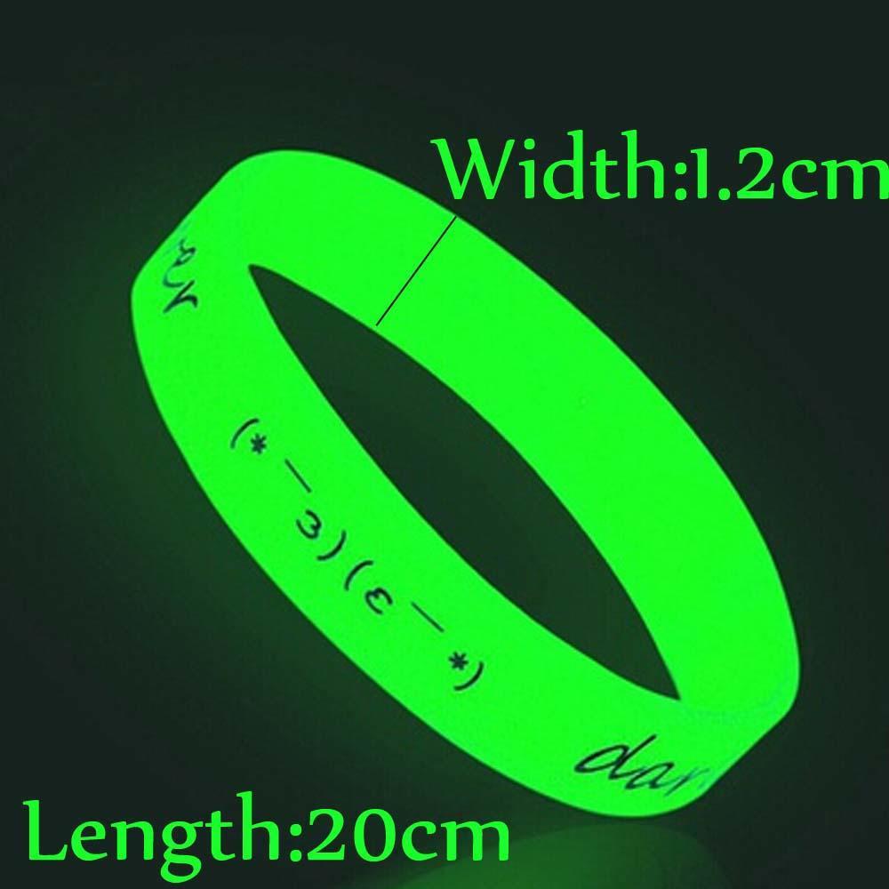 1/5/10 шт. Светящийся в темноте браслет-манжета, светящийся браслет на запястье, силиконовый браслет, браслет из силиконового геля, резинка