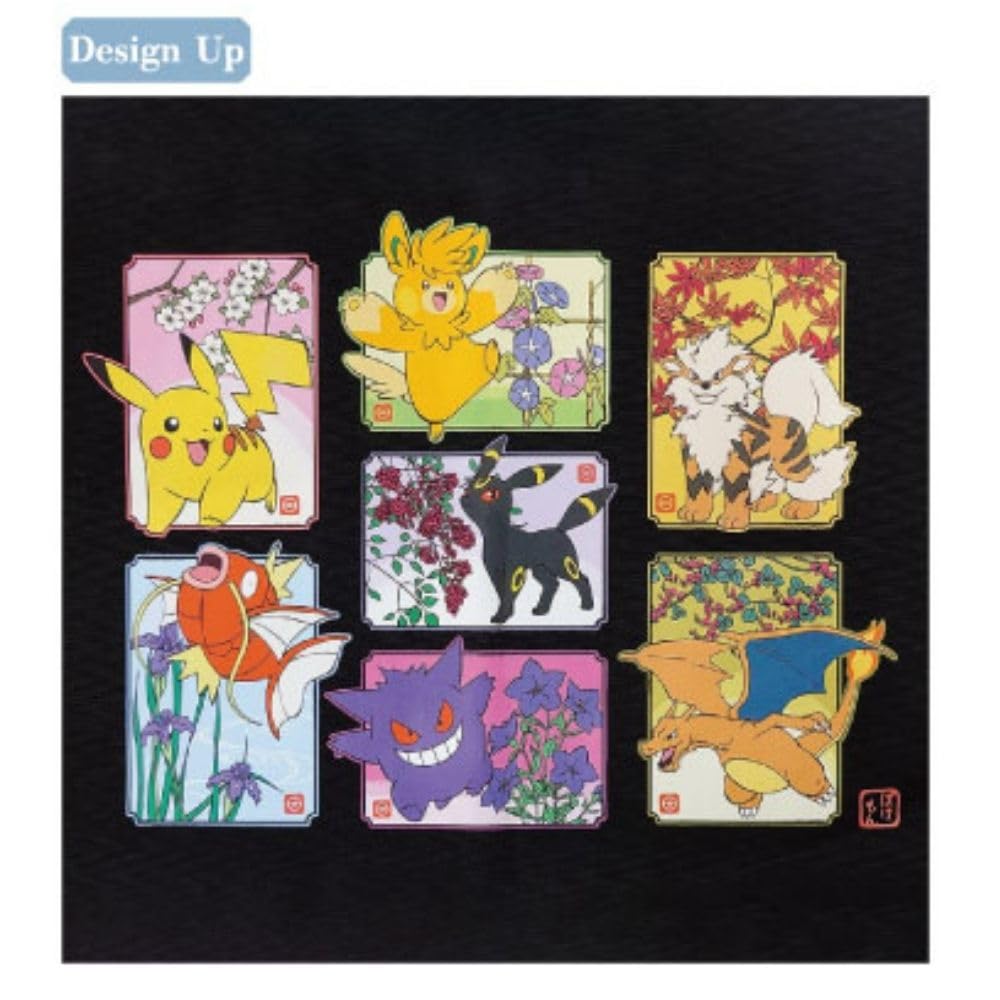 Marimo Craft Japanese Pattern Tote Pokémon Bag, Black, Approx. W360xH370xD120mm, PKM-911