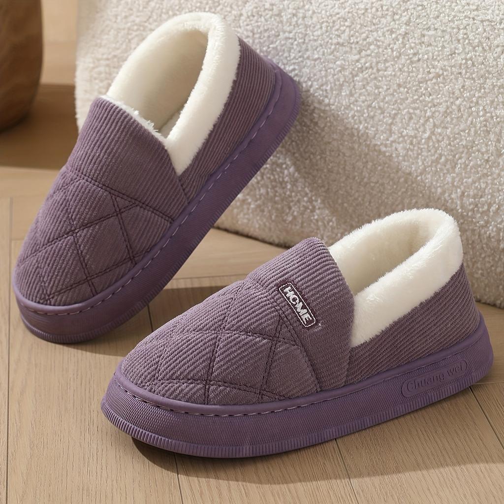 Простые однотонные тапочки, повседневная и удобная обувь с плюшевой подкладкой, удобные домашние тапочки