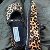 Мода 2024 Весна Новые Туфли-лодочки с квадратным носком и неглубоким вырезом на низком каблуке Женская обувь Леопардовый принт Животный принт Плоские балетки