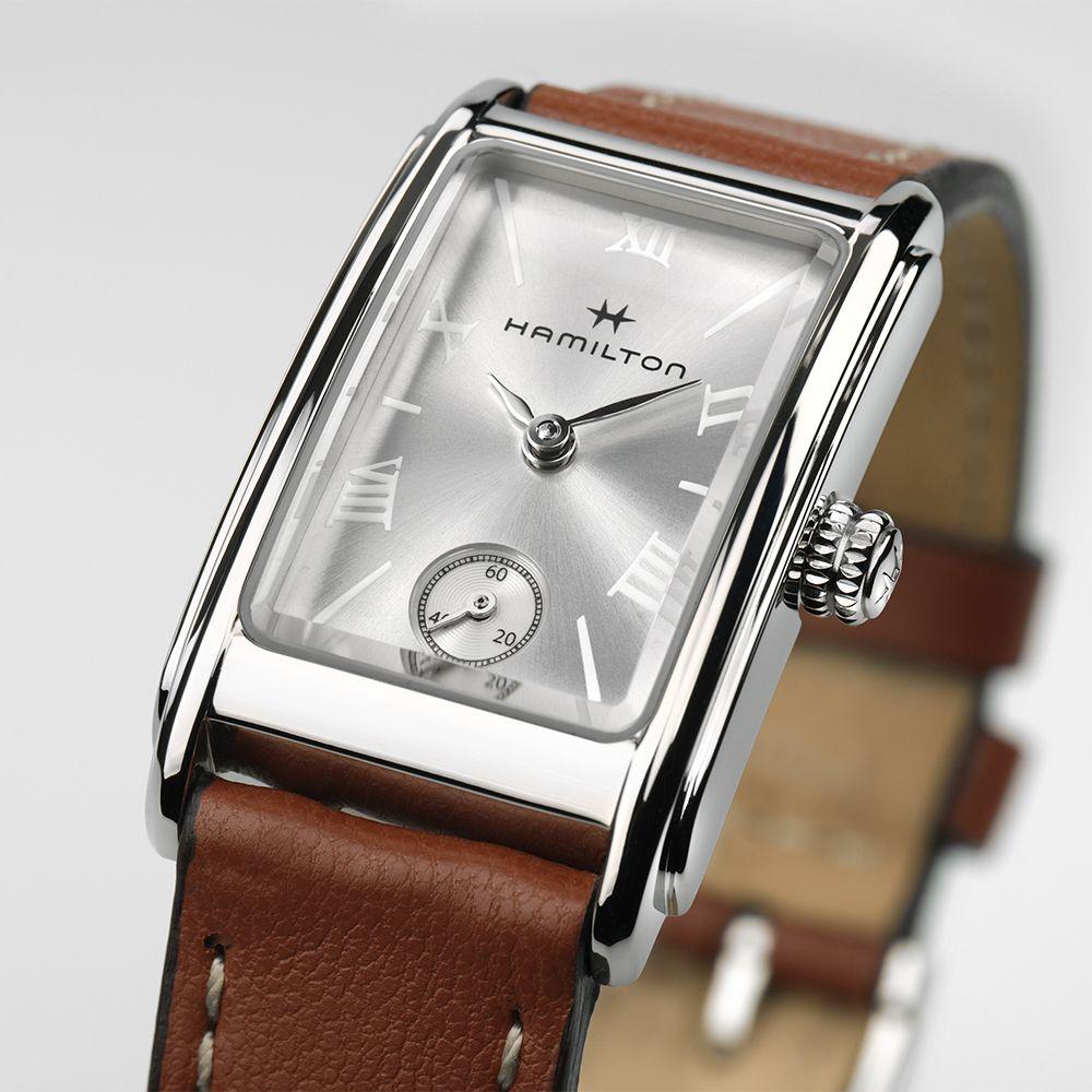 Hamilton H11221550 American Classic Ardmore Кварцевые женские часы Коричневый кожаный ремешок Серебристый циферблат
