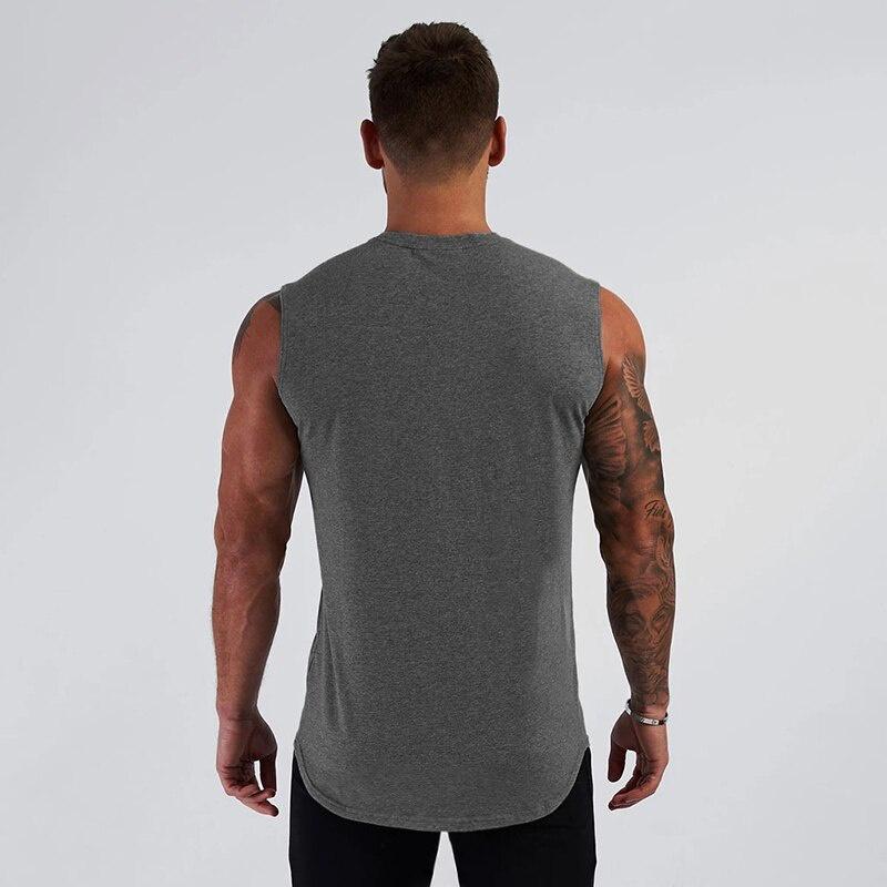 Summer Tank Top Bodybuilding Fitness Gyms Shirt Breathable V-neck Tank Top Men Gyms Jogging-clothing Stringer Training Shirt