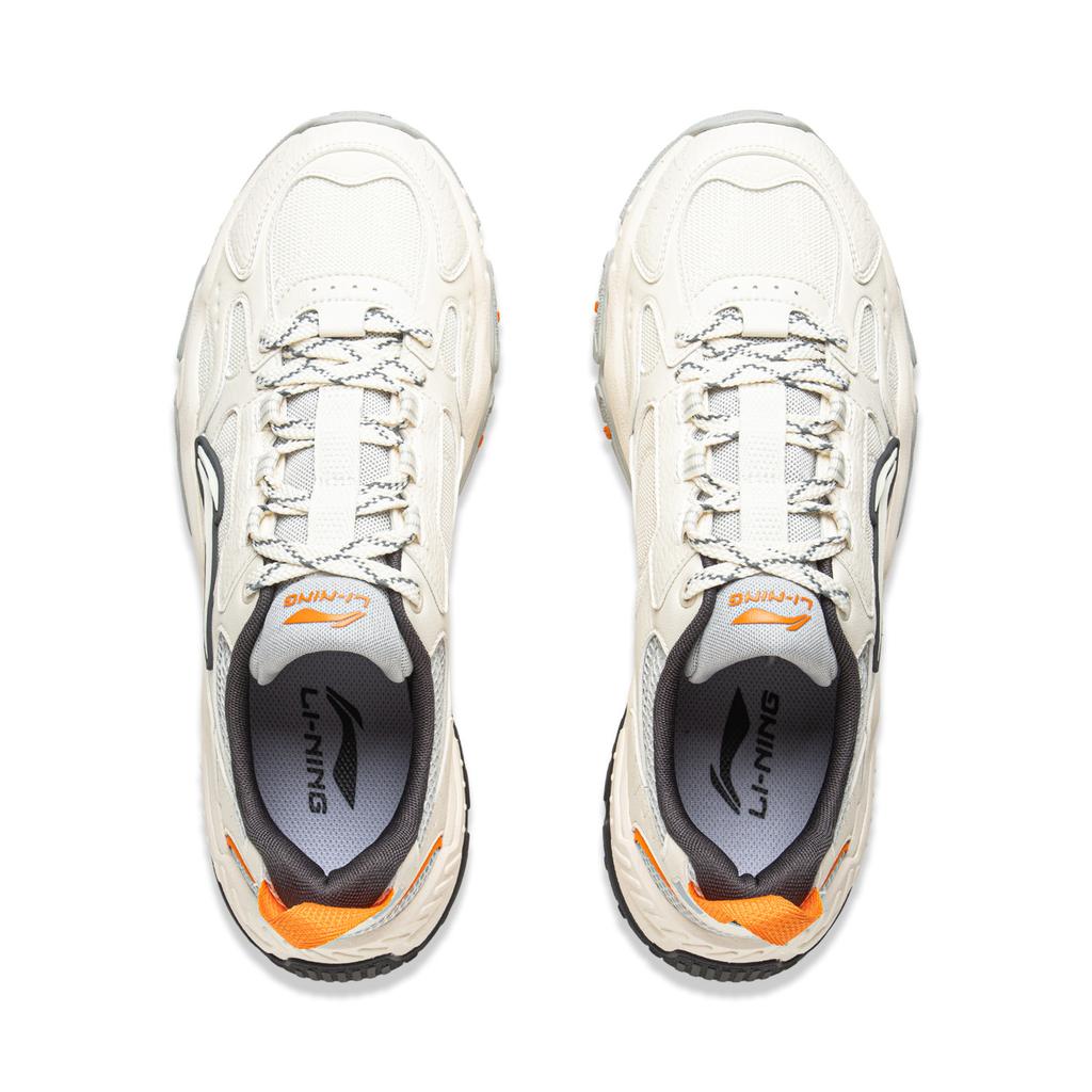 Li Ning Коричневый Сахар Амортизация Скользкие Устойчивые к Истиранию Поддержка Низкие Повседневные Кроссовки Мужские Белый Серый AGCV367-1