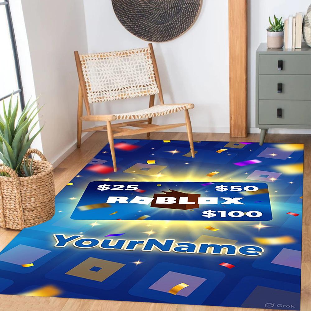 Roblox 356 Customizable Name Carpet Design for Decorate room Kitchen Study room Outdoor Anti-slip Rug Office home decor Best for Christmas