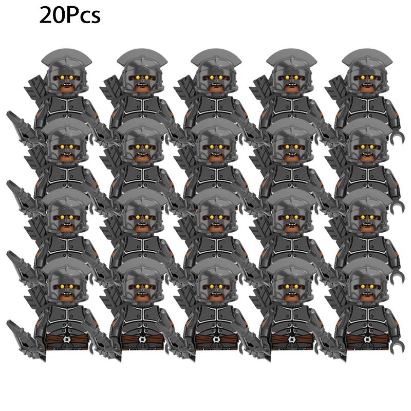20 шт. средневековый военный лорд эльфийской гвардии армия орков гномов воинов кольца дети мини собранный строительный блок