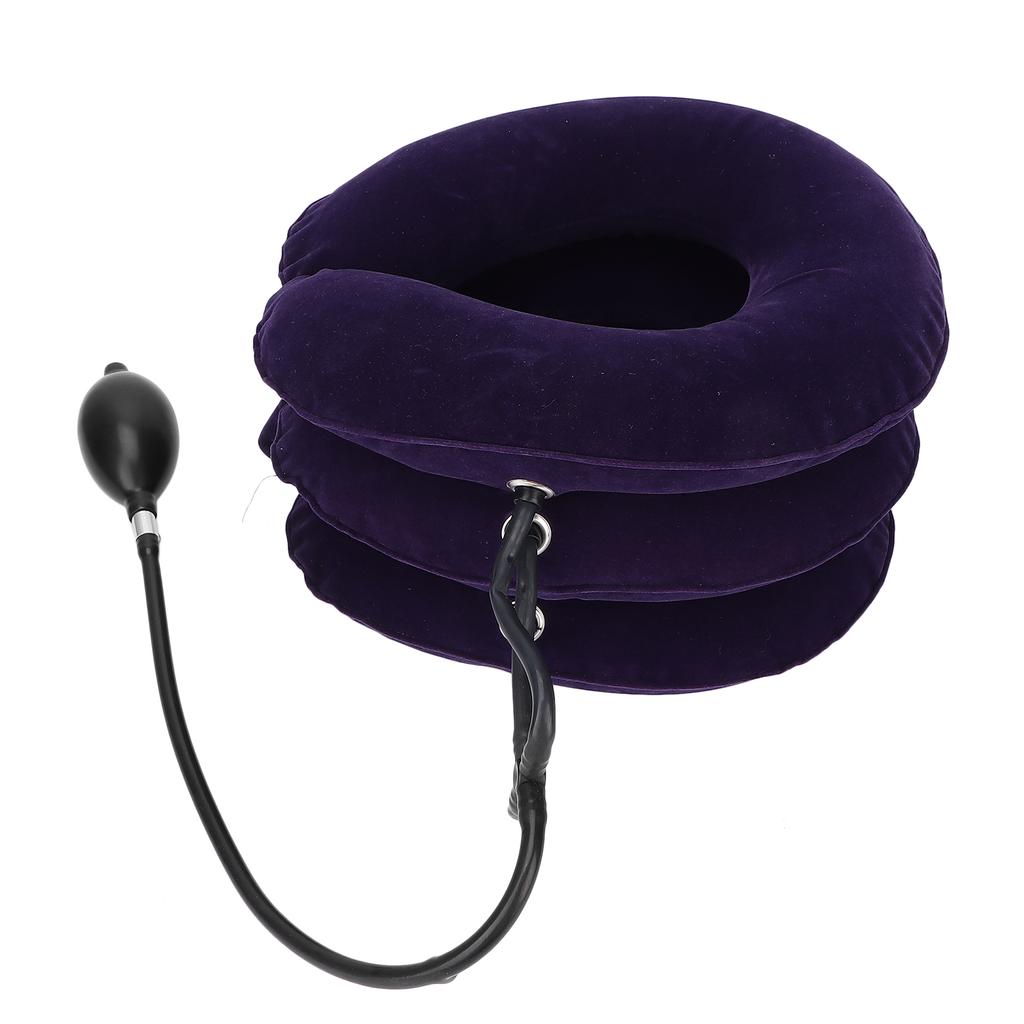 Purple Cervical Neck Traction Inflate Device Elderly Neck Stretcher Neck Support Brace