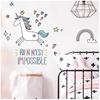 [Q8305] - Sheet of Stickers 'Licorne My Unicorn' (Nothing Is Impossible) - 50x70 Cm