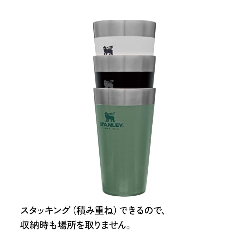 STANLEY Штабелируемая вакуумная пинта, 0,47 л, Сиреневая, Вакуумный термостакан, Нержавеющая сталь, Сохраняет кофе горячим или холодным, Пиво, Активный отдых, Спорт, Дис