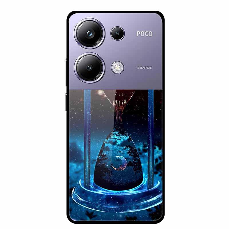 Красочный эстетичный чехол из закаленного стекла для Redmi 12 5G и POCO M6 PRO