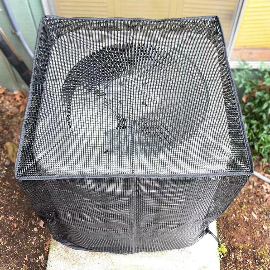 All-Season Outdoor AC Cover - Black Mesh, Sleek Design for Window Units, Weather Resistant Shield