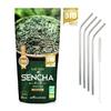 Organic Japanese Sencha Green Tea + 4 Stainless Steel Straws