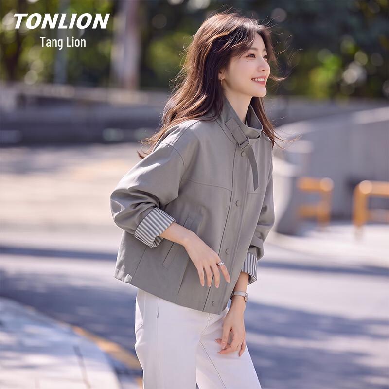 Женская куртка TonLion из лиоцелла и хлопка с воротником-стойкой