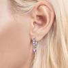 "Silver Thunder" Earrings Ladies Popularity High Quality Zirconia February Birthstone Amethyst Hoop Earrings Sway Compatible with Metal Allergies