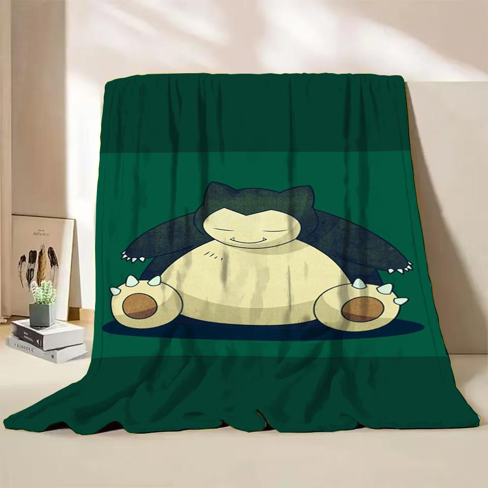 Фланелевое пушистое флисовое одеяло Pokemon Snorlax для дома, спальни, кровати, дивана, офиса, детское покрывало, взрослое мягкое одеяло, милый подарок для ребенка