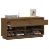 VidaXL Shoe Cabinet Honey Brown 110x34x52cm Solid Pine Wood 814447