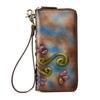 Genuine Leather Large Clutch Wallet Zipper Long Hand Wallets Card Holder Handmade Cowhide Purse