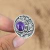Natural African Amethyst Gemstone Promise Adjustable Ring 925 Silver For Girls