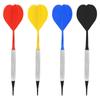 Safe Darts 12Pieces 14g Darts Set Soft Plastic Tip Plastic Barrels Iron Nickel Plated Shaft Plastic Flight with 100 Tips