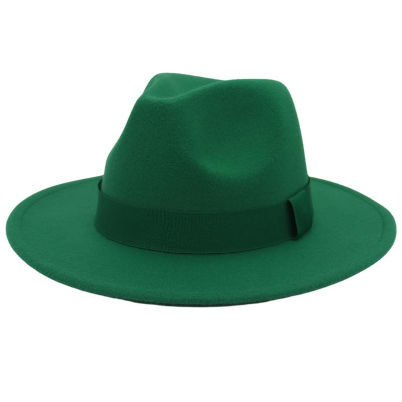 Британская джазовая шляпа Шляпа с большими полями Квадратная лента Французская шляпа-цилиндр Мужская и женская шляпа из кашемирового фетра