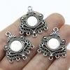 2pcs 31x26mm Porous Earring Connector For Jewelry Making Antique Silver Color Fit 10mm Cabochon