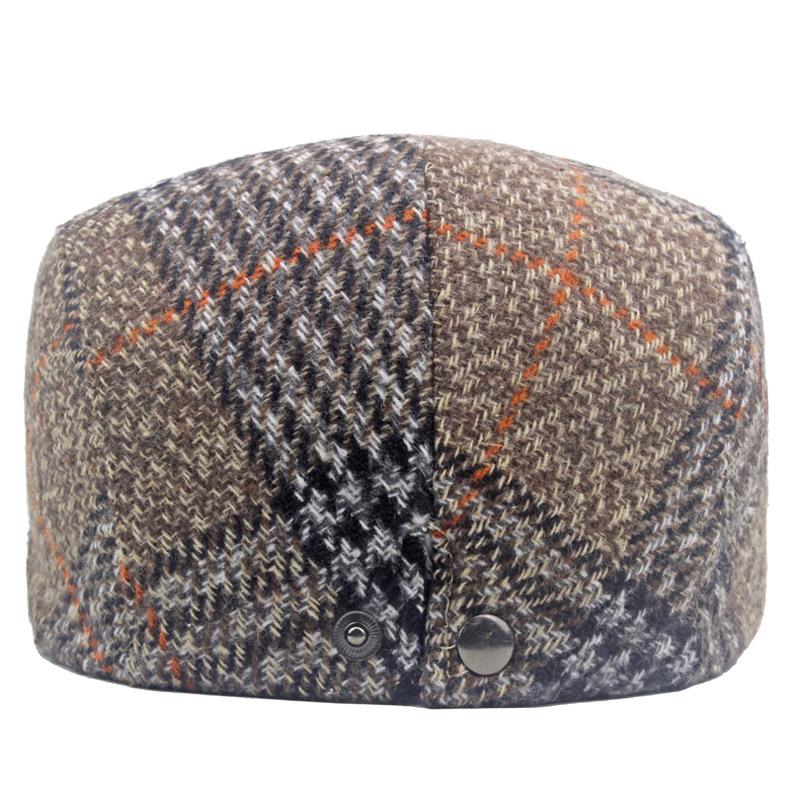 Осенне-зимний шерстяной берет, мужская британская кепка вперед, клетчатая кепка, кепка газетчика