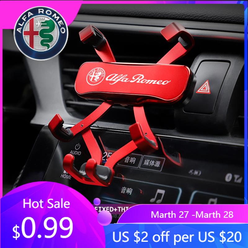 BBDL1 For Alfa Romeo New Stlye Zinc Alloy Car Phone Holder Accessories For Alfa Romeo Giulietta GT 159 147 156 Mito Brera Giulia F1 St