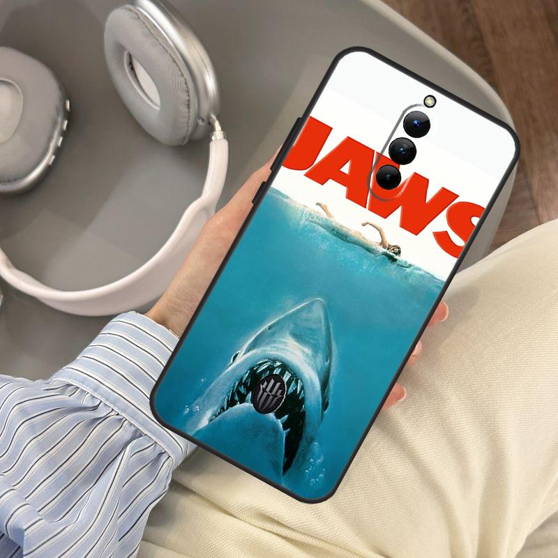 Jaws 1975 Movie Poster Case For Red Magic 9 10 Pro Plus 8 7 6 Pro 5G 5S 6R RedMagic 10S 8S 7S 9S Pro Plus Cover