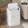 Flip Up Trash Can New Style Waste Cleaning Tools with Lid Cover Large Size Imitation Marble Pattern Storage Bin Bedroom Bathroom