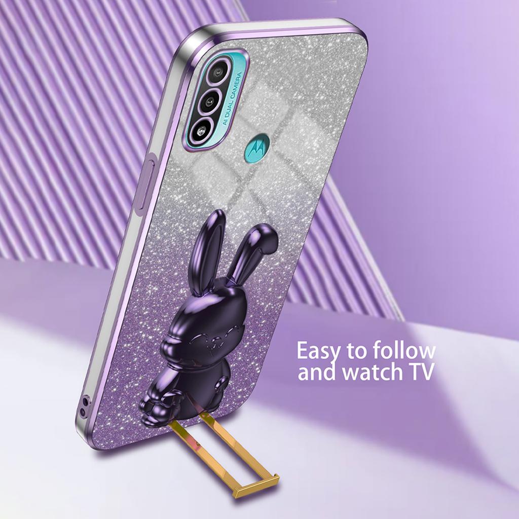 For Motorola Moto E20 PC+TPU Phone Case Support Kickstand Back Protective Cover