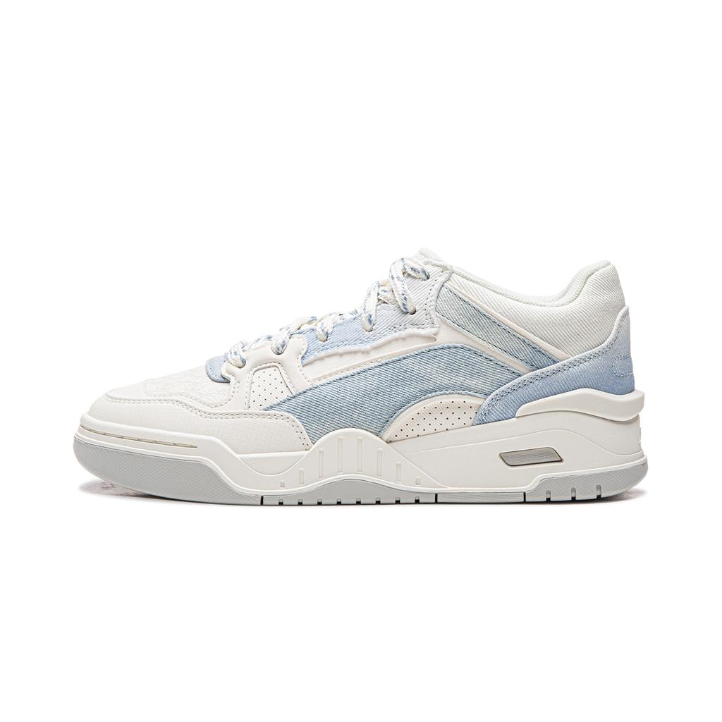 Li Ning Moon White 2MID Скейтбордические кроссовки Женские Средние Бело-синие AGCV332-6