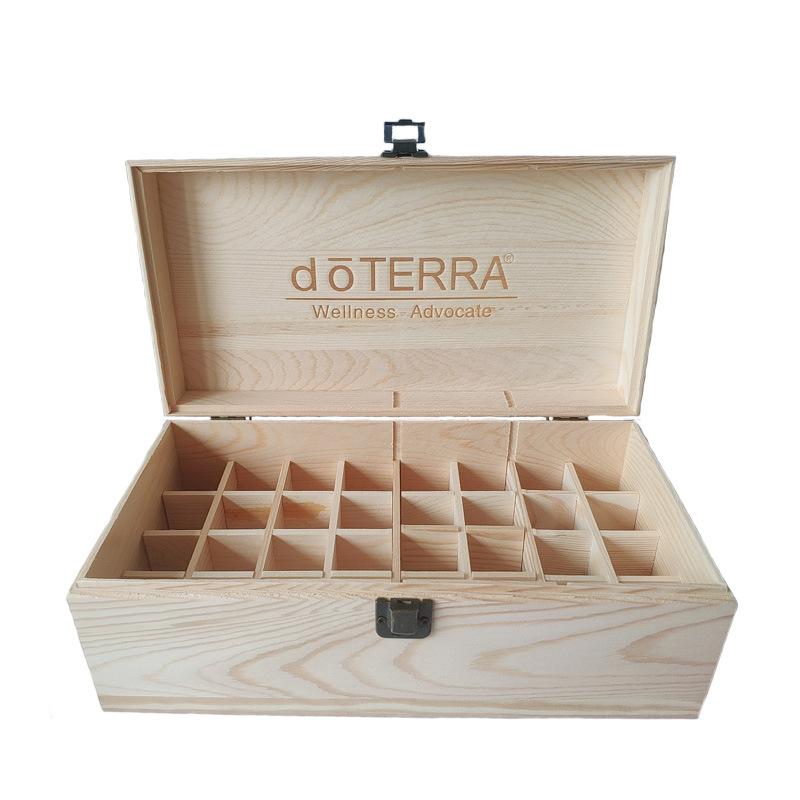 Для doTERRA 32 ячейки Деревянная коробка для эфирных масел Натуральное дерево Ароматерапия Деревянная коробка Органайзер для хранения сокровищ и украшений Ручная работа