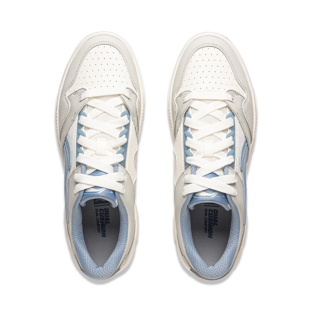 Li Ning Common 80-е Удобные Мягкие Эластичные Классические Нескользящие Износостойкие Низкие Кеды для Скейтборда Мужские Кроссовки Белые Серые Синие AGCV051-2