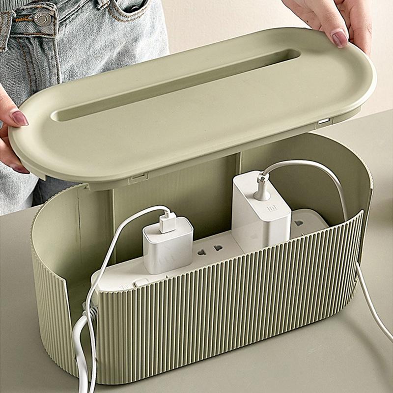 Plug Board Storage Box Home Desk Wire Organizer with Cover Practical Socket Household Bedroom Tabletop Shelf