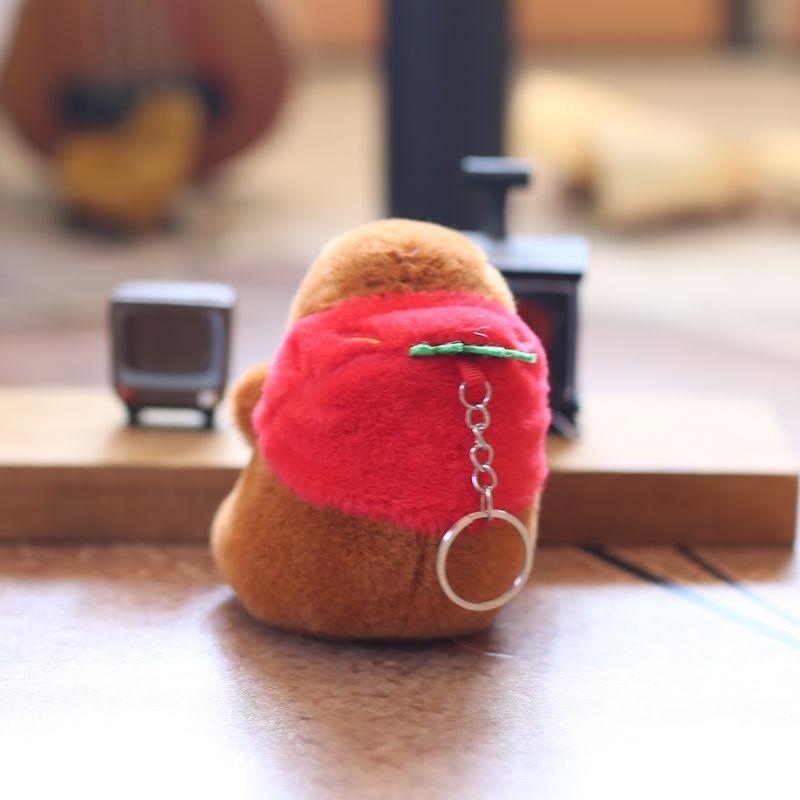 Capybara Plush Toy Keychain With Pp Cotton Fill For Kids Bag Charm Gift