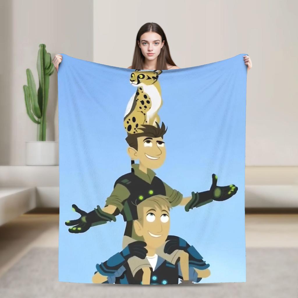 Мультяшное одеяло Wild Kratts, супермягкое, уютное, плед для дивана, 50x60 дюймов, многоразмерный покрывало